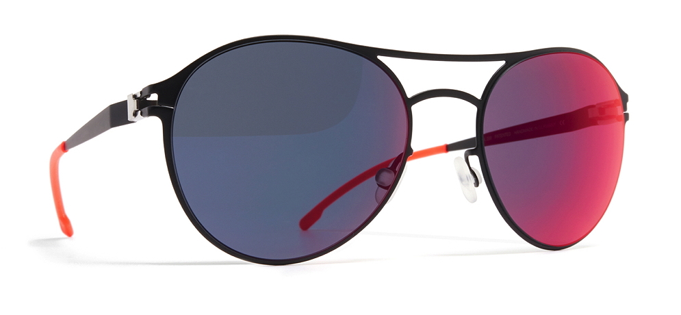 MYKITA FIRST SUN – SPARROW R1-Black Scarlet Flash: der Hingucker